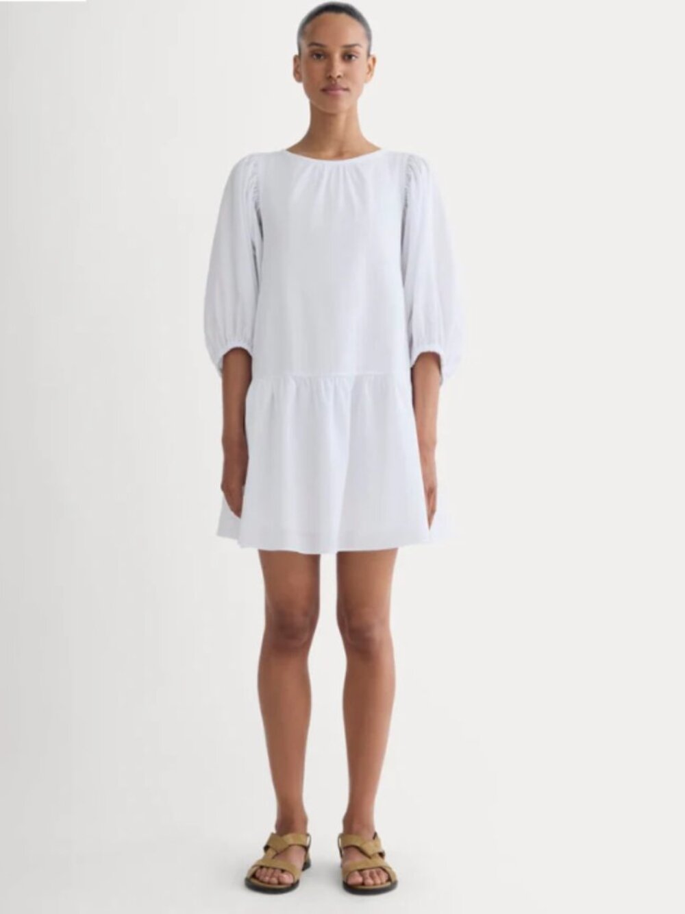 Everlane • The Gauze Puff-Sleeve Mini Dress, White
